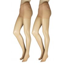 Women's 2 Pair Charnos 20 Denier Tights Champagne Small