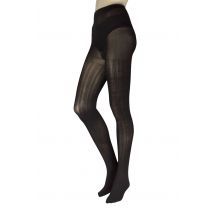 Women's 1 Pair Charnos Opaque Cable Knit Tights Black S/M