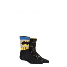 2 Pair Assorted DC Comics Mix Batman Socks Boys 9-12 Kids (4-7 Years) - Film & TV Characters