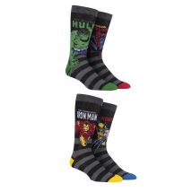 4 Pair 4 Pair Pack Mixed Options Marvel Comics Mix Hulk, Spider-Man, Iron Man and Wolverine Socks Men's 11-13 Mens - Film & TV Characters