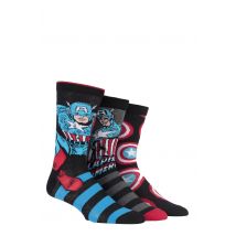3 Pair Assorted Marvel Captain America Mix Cotton Socks Men's 6-11 Mens - Film & TV Characters