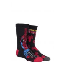 2 Pair Assorted Marvel The Amazing Spider-Man Cotton Socks Kids Unisex 12.5-3.5 Kids (8-12 Years) - Film & TV Characters
