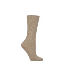 Women's 1 Pair Charnos Cashmere Slouchy Top Socks Oatmeal One Size