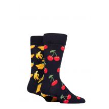 Mens and Women's 2 Pair Happy Socks Classic Cherry Socks Multi 4-7 Unisex