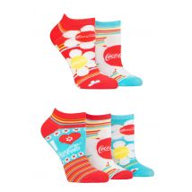 Women's 5 Pair Coca Cola Flowers Shoe Liner Socks Multi 4-8