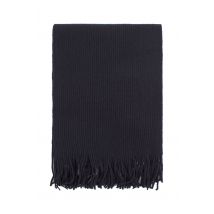 Unisex Great and British Knitwear 100% Lambswool Fringed Scarf. Made in Scotland Scots Navy One Size
