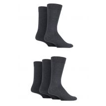 Mens 5 Pair Farah Classic Everyday Plain and Argyle Jacquard Cotton Socks Charcoals 6-11