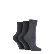 3 Pair Grey Classic Plain Bamboo Socks Ladies 4-8 Ladies - Glenmuir