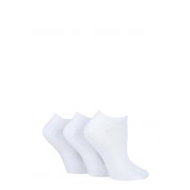 3 Pair White Cushion Bamboo Sports Trainer Socks Ladies 4-8 Ladies - Glenmuir