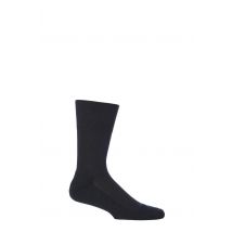 Mens 1 Pair Falke Airport Plus Plain Virgin Wool and Cotton Cushioned Business Socks Dark Navy 8.5-9.5 Mens