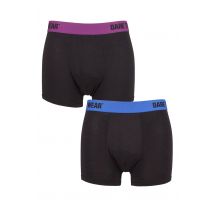 Mens 2 Pack SOCKSHOP Dare To Wear Bamboo Trunks Black Blue / Black Purple Extra Large