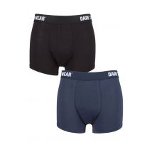 Mens 2 Pack SOCKSHOP Dare To Wear Bamboo Trunks Black / Navy Extra Large