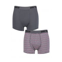 Mens 2 Pack SOCKSHOP Dare To Wear Bamboo Trunks Charcoal / Pink S