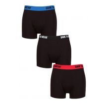 Mens 3 Pack SOCKSHOP Dare to Wear Plain and Striped Bamboo Trunks Plain Black / Red / Blue L