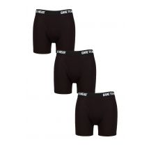 Mens 3 Pack SOCKSHOP Dare to Wear Plain and Striped Bamboo Keyhole Boxers Plain Black M