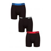 Mens 3 Pack SOCKSHOP Dare to Wear Plain and Striped Bamboo Keyhole Boxers Plain Black / Red / Blue XL