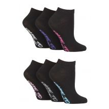 Women's 6 Pair SOCKSHOP Dare to Wear Patterned and Plain Trainer Socks Plain Black 4-8