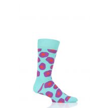 1 Pair Bright Sunny Side Up Combed Cotton Socks Unisex 7.5-11.5 Unisex - Happy Socks