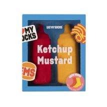 EAT MY SOCKS 2 Pair Ketchup and Mustard Cotton Socks Assorted One Size