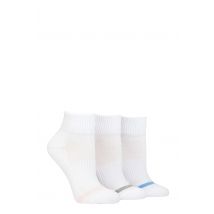 Women's 3 Pair Pringle Quarter Length Cotton Sports Socks White UK 4-8