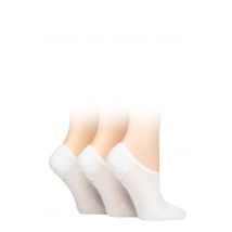 Women's 3 Pair Pringle Cotton Sports Shoe Liner Socks White Plain 4-8