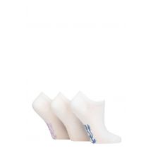 Women's 3 Pair Pringle Plain and Patterned Cotton Trainer Socks Lion White / Lilac 4-8