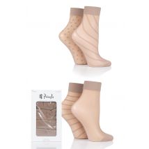 4 Pair Nude Sheer Patterned Pop Socks Ladies 4-8 Ladies - Pringle