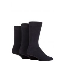 Mens 3 Pair Farah Plain Comfort Cuff Socks Black 6-11 Mens