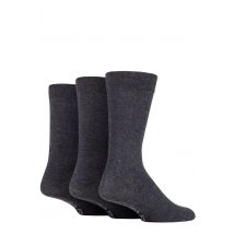 Mens 3 Pair Farah Plain Comfort Cuff Socks Grey 6-11 Mens