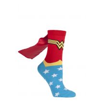 1 Pair Assorted DC Comics Wonder Woman Cape Socks Ladies 4-8 Ladies - Film & TV Characters