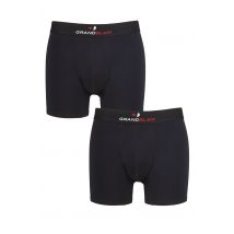 Mens 2 Pair GRANDSLAM Shaped Pouch Cotton Trunks Black S