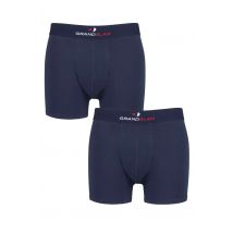 Mens 2 Pair GRANDSLAM Shaped Pouch Cotton Trunks Navy S