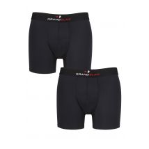 Mens 2 Pair GRANDSLAM Shaped Pouch Microfibre Trunks Black S