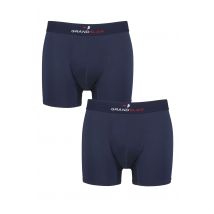 Mens 2 Pair GRANDSLAM Shaped Pouch Microfibre Trunks Navy S