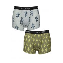 Mens 2 Pair SOCKSHOP Wildfeet Patterned Trunks Snake / Cactus L