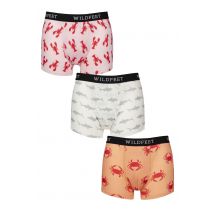 Mens 3 Pack SOCKSHOP Wildfeet Patterned Trunks Lobster / Shark / Crab L