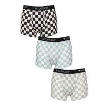 Mens 3 Pack SOCKSHOP Wildfeet Patterned Trunks Checkers S