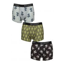 Mens 3 Pack SOCKSHOP Wildfeet Patterned Trunks Snake / Cactus / Scorpion M