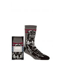 Mens 1 Pair SOCKSHOP Star Wars Darth Vader Gift Boxed Slipper Socks Multi 6-11 Mens