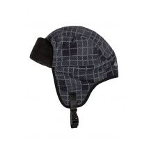 Mens 1 Pack Heat Holders Tim Aviator Plaid Hat with Plush Cuff Black / Grey L/XL