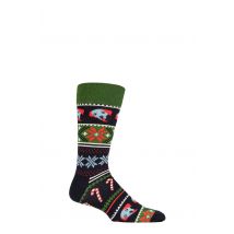 Mens and Women's 1 Pair Happy Socks Happy Holidays Socks Navy 4-7 Unisex