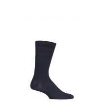 1 Pair Navy Extra Wide Bamboo Softop Socks Men's 11-13 Mens - HJ Hall