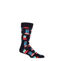 Mens and Women's 1 Pair Happy Socks Holiday Shopping Socks Multi 4-7 Unisex