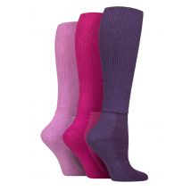 Mens and Women's 3 Pair IOMI FootNurse Cushion Foot Bamboo Diabetic Knee High Socks Blackberry 4-8 Ladies
