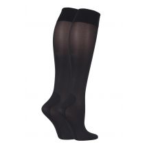 2 Pair Black Footnurse Energising Compression Socks Ladies 4-7 Ladies - Iomi