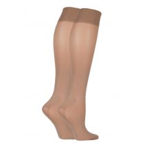 2 Pair Natural Tan Footnurse Energising Compression Socks Ladies 4-7 Ladies - Iomi