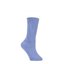 1 Pair Blue Footnurse Oedema Extra Wide Cotton Socks Ladies 4-7 Ladies - Iomi