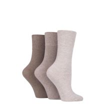 3 Pair Natural Footnurse Gentle Grip Diabetic Socks Ladies 4-8 Ladies - Iomi