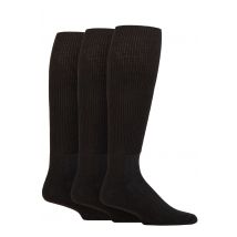 Mens and Women's 3 Pair IOMI FootNurse Cushion Foot Bamboo Diabetic Knee High Socks Black 4-8 Unisex