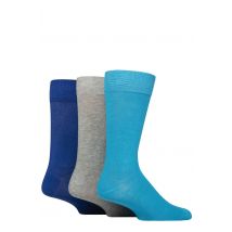 Mens 3 Pair Wildfeet Plain Bamboo Socks Bright Blue / Light Grey / Blue 7-11
